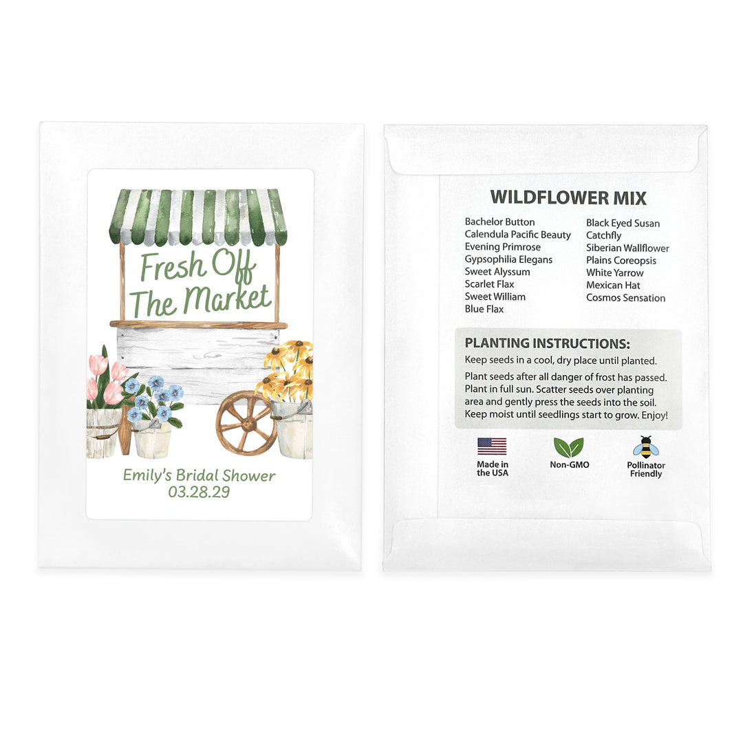 Fresh Off the Market, Bridal Shower, Wildflower Seed Packets