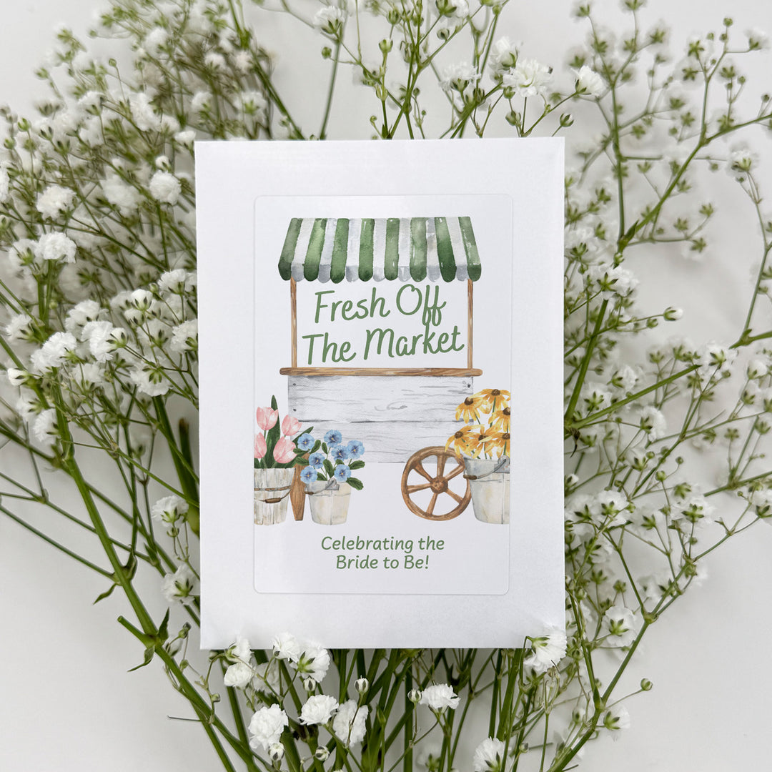 Fresh Off the Market, Bridal Shower, Wildflower Seed Packets
