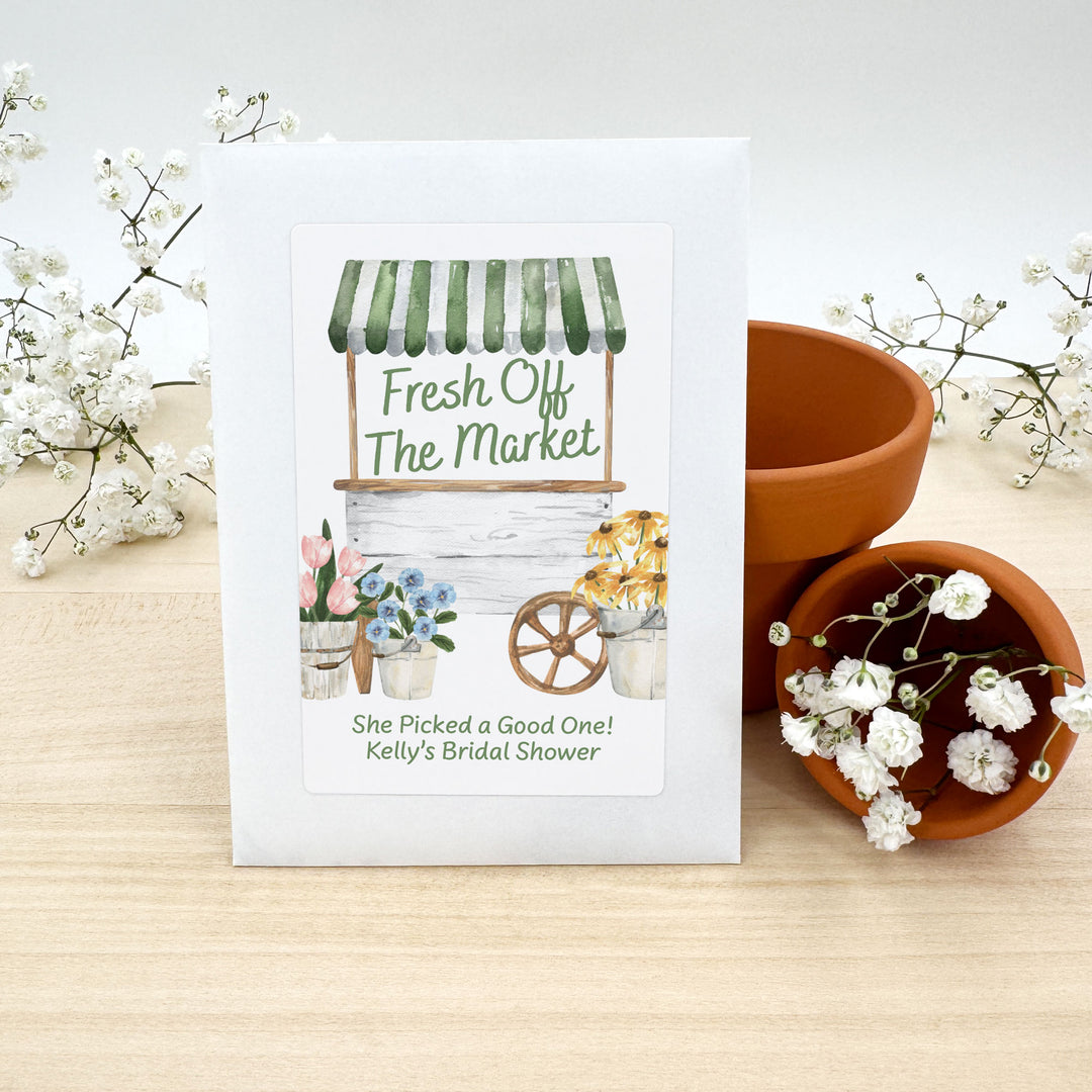 Fresh Off the Market, Bridal Shower, Wildflower Seed Packets