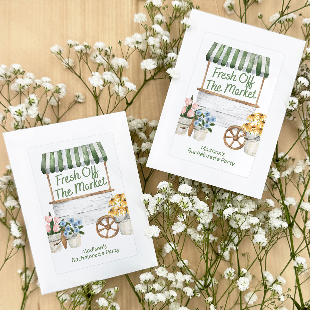 Fresh Off the Market, Bridal Shower, Wildflower Seed Packets