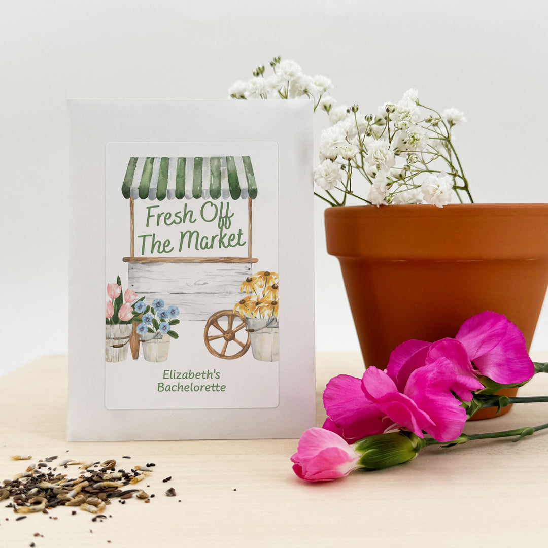wildflower seed gifts Fresh Off the Market, Bridal Shower, Wildflower Seed Packets