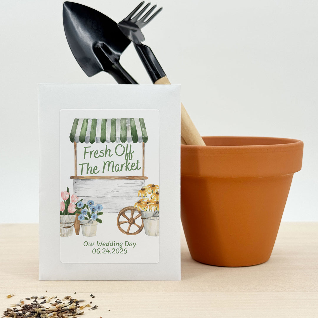 Fresh Off the Market, Bridal Shower, Wildflower Seed Packets