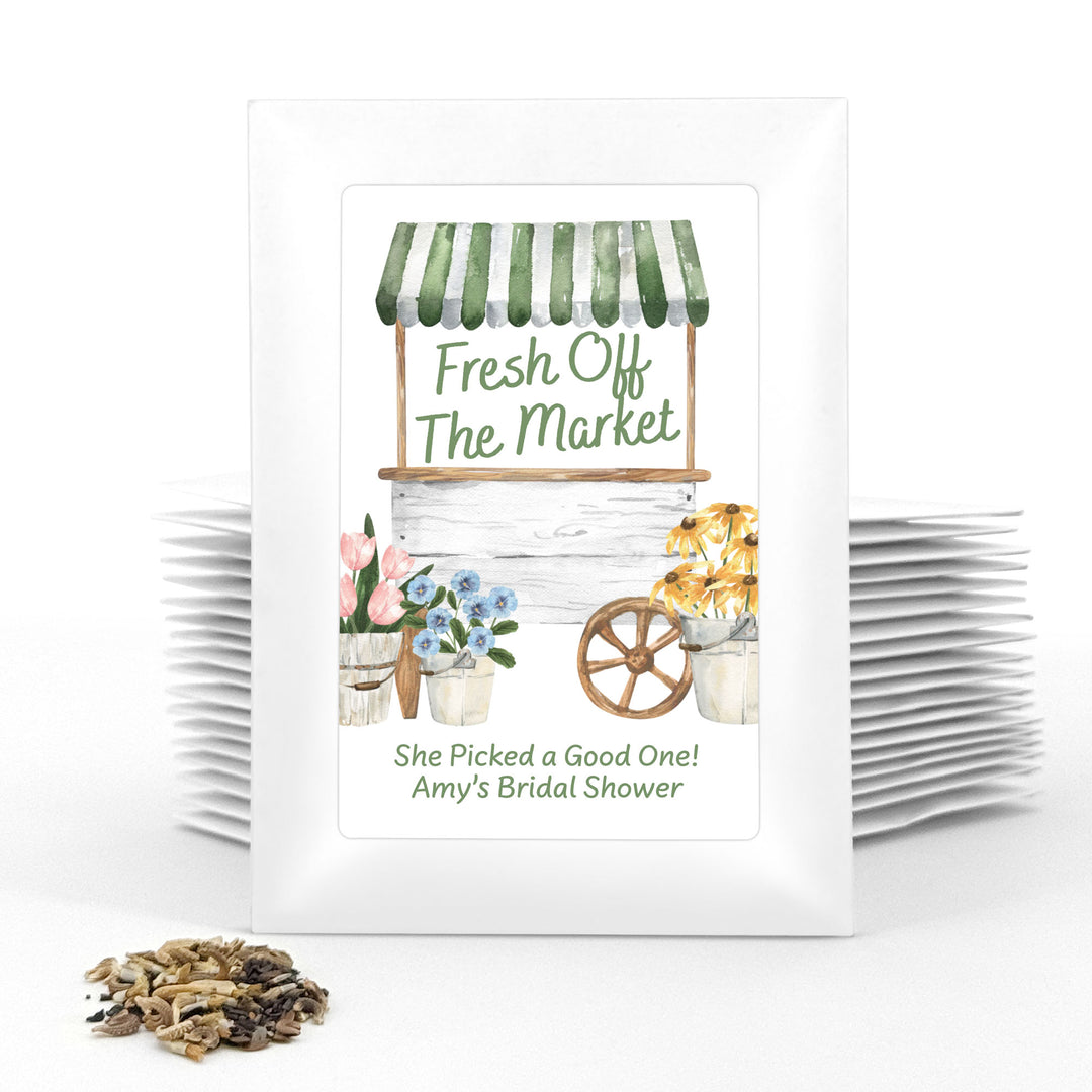 Fresh Off the Market, Bridal Shower, Wildflower Seed Packets
