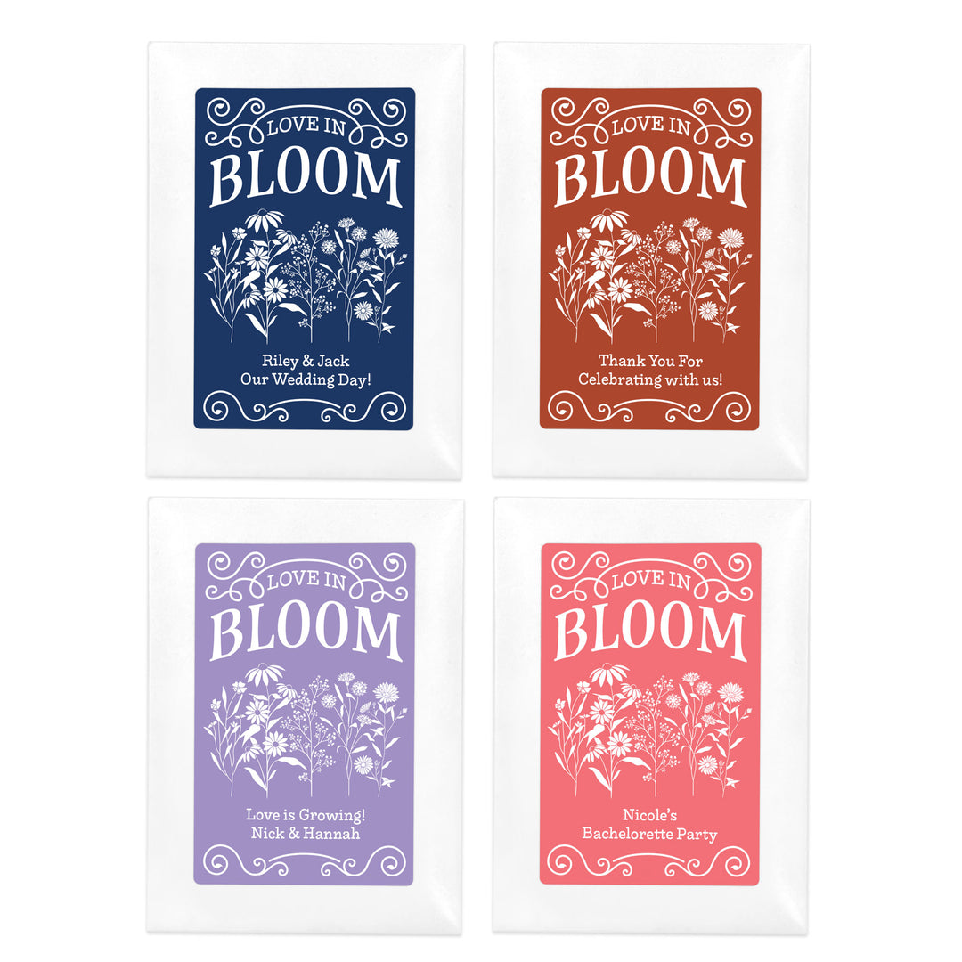 Love in Bloom Wildflowers, Wedding Favors, Wildflower Seed Packets