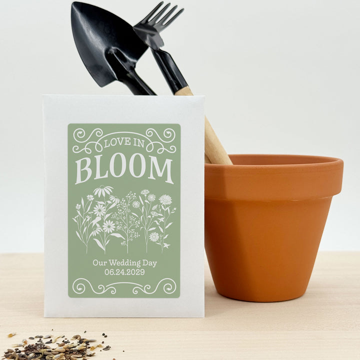 Love in Bloom Wildflowers, Wedding Favors, Wildflower Seed Packets