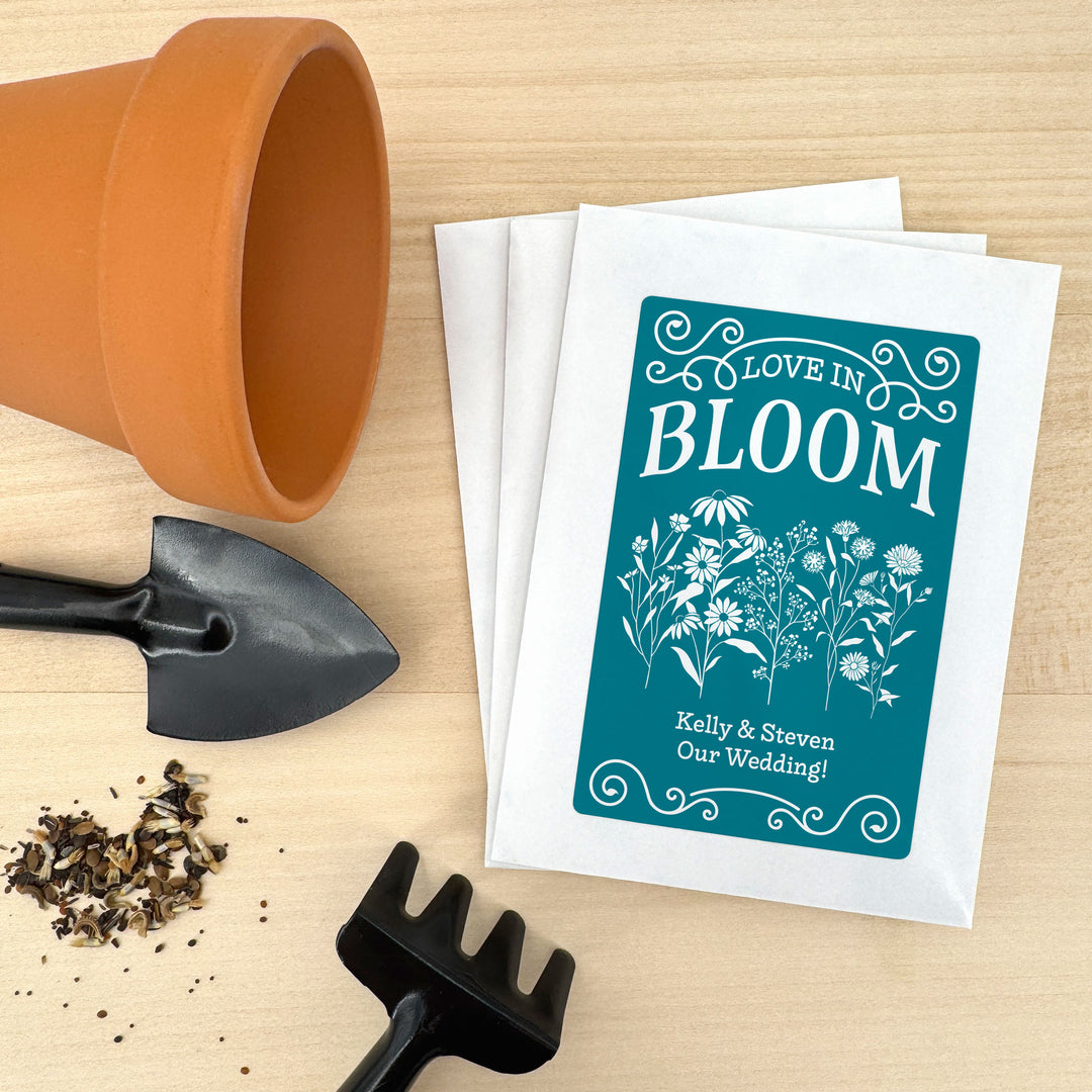 Love in Bloom Wildflowers, Wedding Favors, Wildflower Seed Packets
