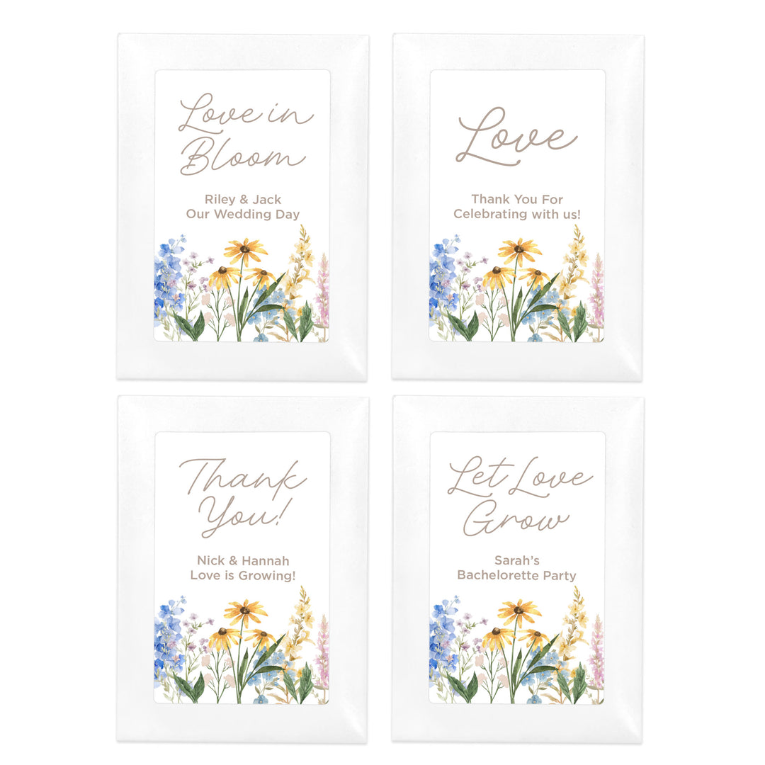 Let Love Grow, Love in Bloom, Wildflower Wedding, Wildflower Seed Packets