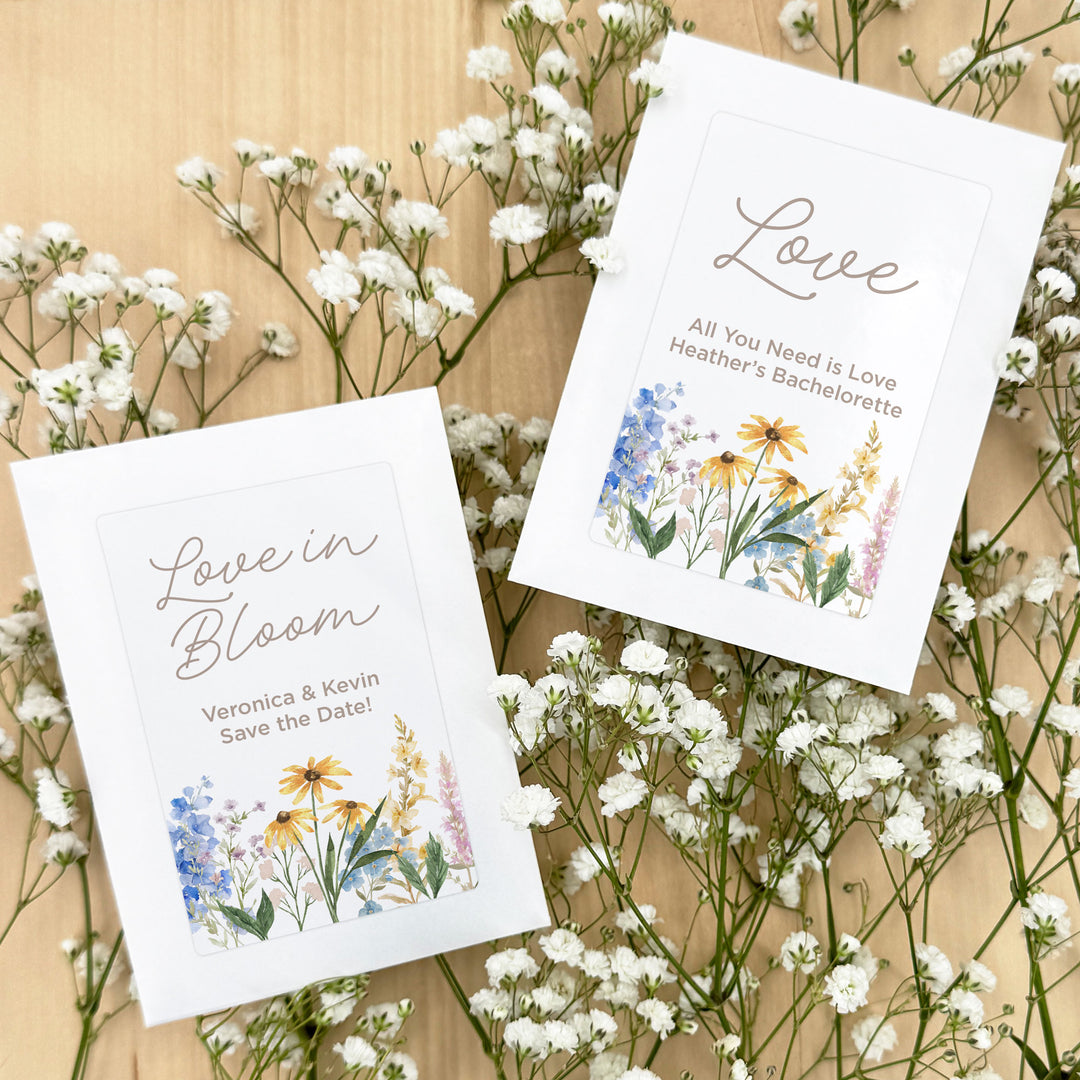 Let Love Grow, Love in Bloom, Wildflower Wedding, Wildflower Seed Packets