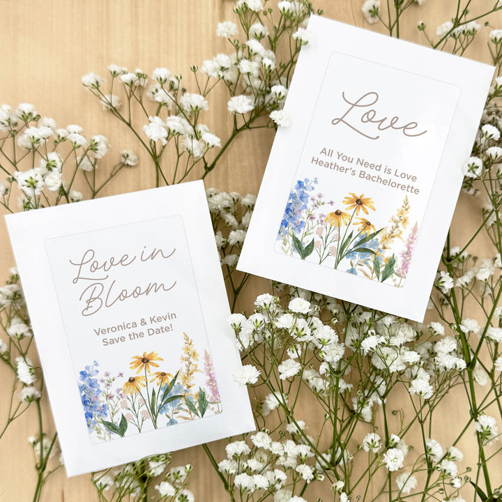 Let Love Grow, Love in Bloom, Wildflower Wedding, Wildflower Seed Packets