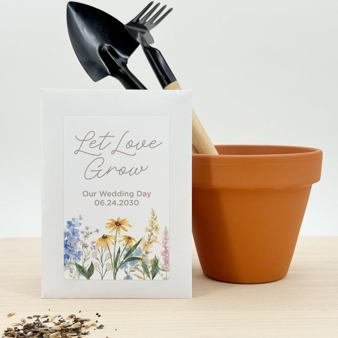 Let Love Grow, Love in Bloom, Wildflower Wedding, Wildflower Seed Packets
