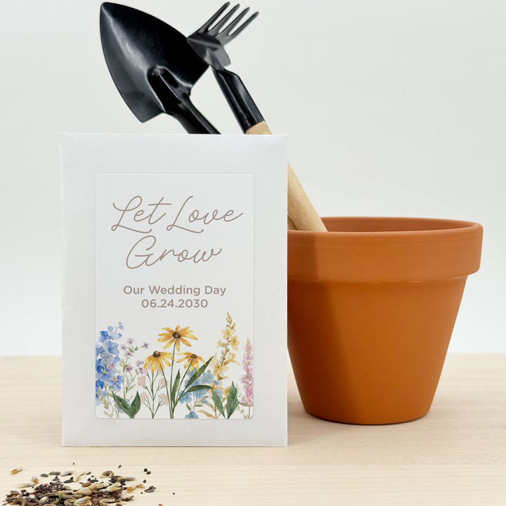 Let Love Grow, Love in Bloom, Wildflower Wedding, Wildflower Seed Packets