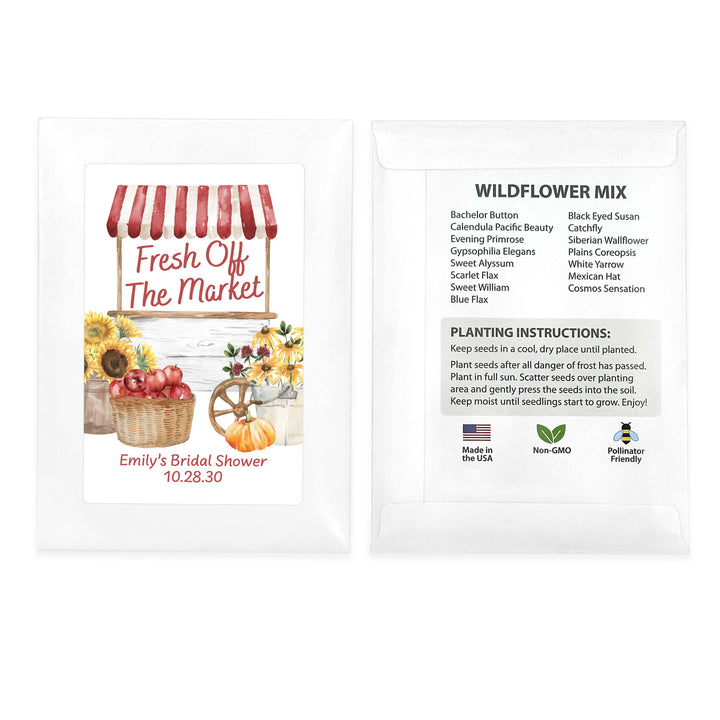 Fall Fresh Off the Market, Bridal Shower, Wildflower Seed Packets