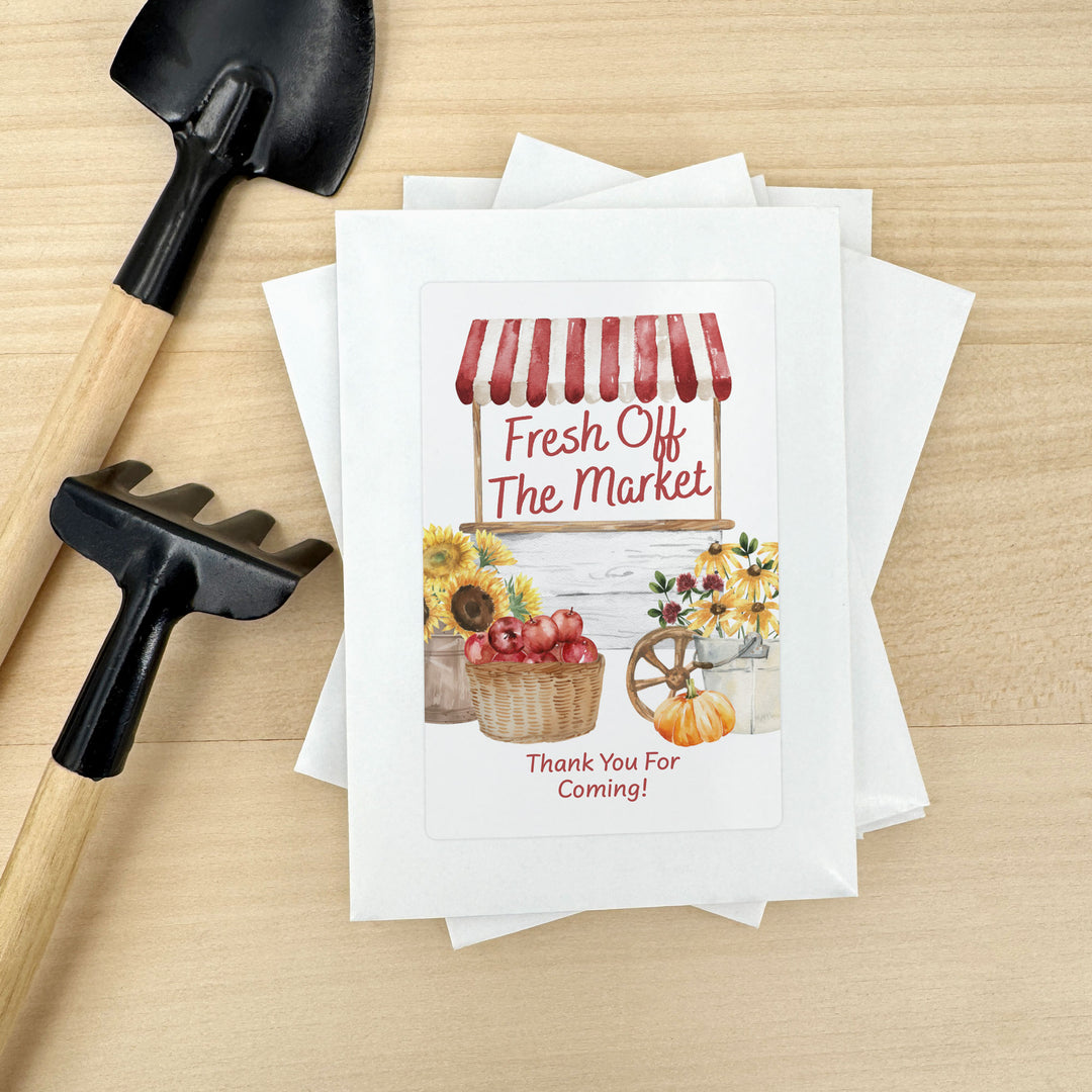 Fall Fresh Off the Market, Bridal Shower, Wildflower Seed Packets