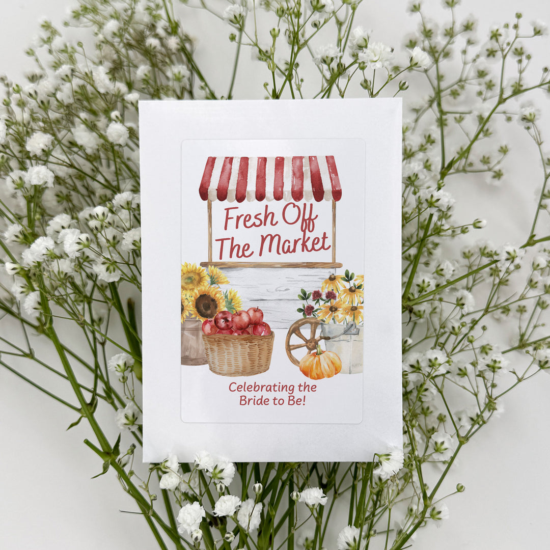 Fall Fresh Off the Market, Bridal Shower, Wildflower Seed Packets