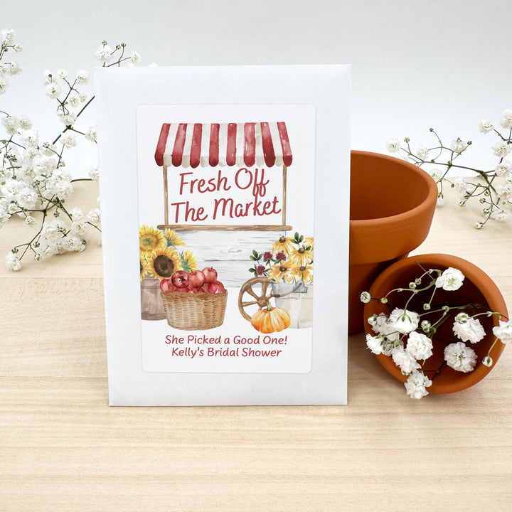 Fall Fresh Off the Market, Bridal Shower, Wildflower Seed Packets