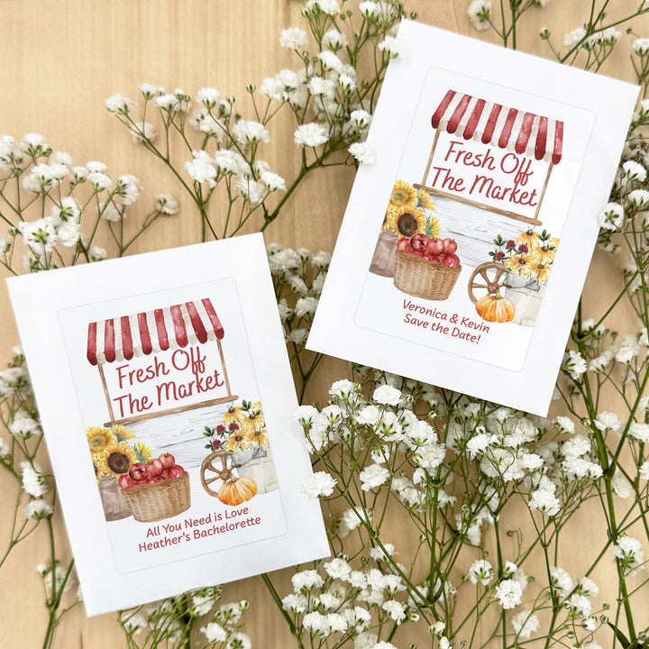 Fall Fresh Off the Market, Bridal Shower, Wildflower Seed Packets