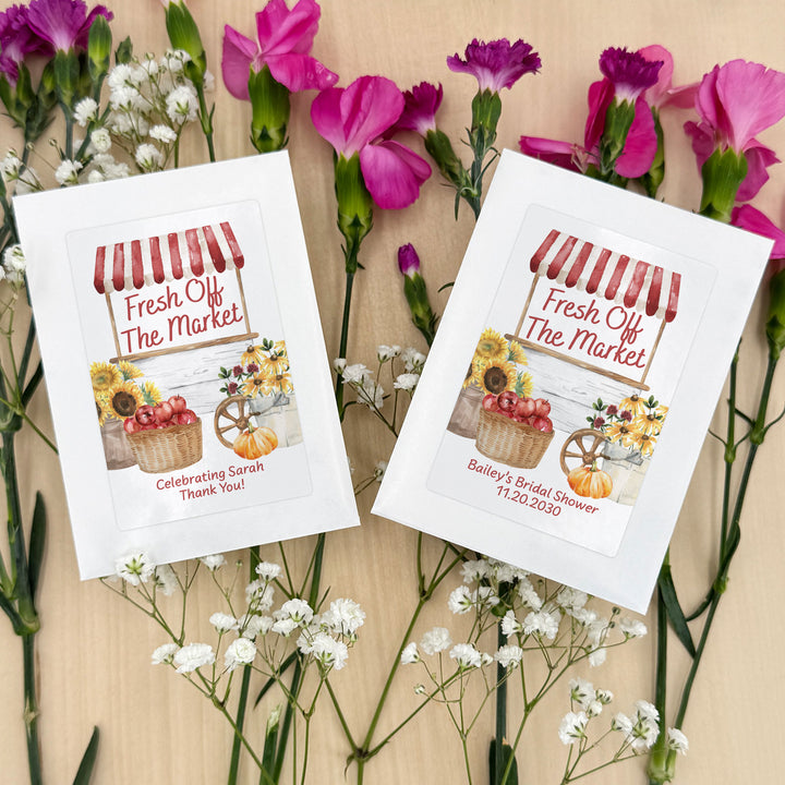 Fall Fresh Off the Market, Bridal Shower, Wildflower Seed Packets