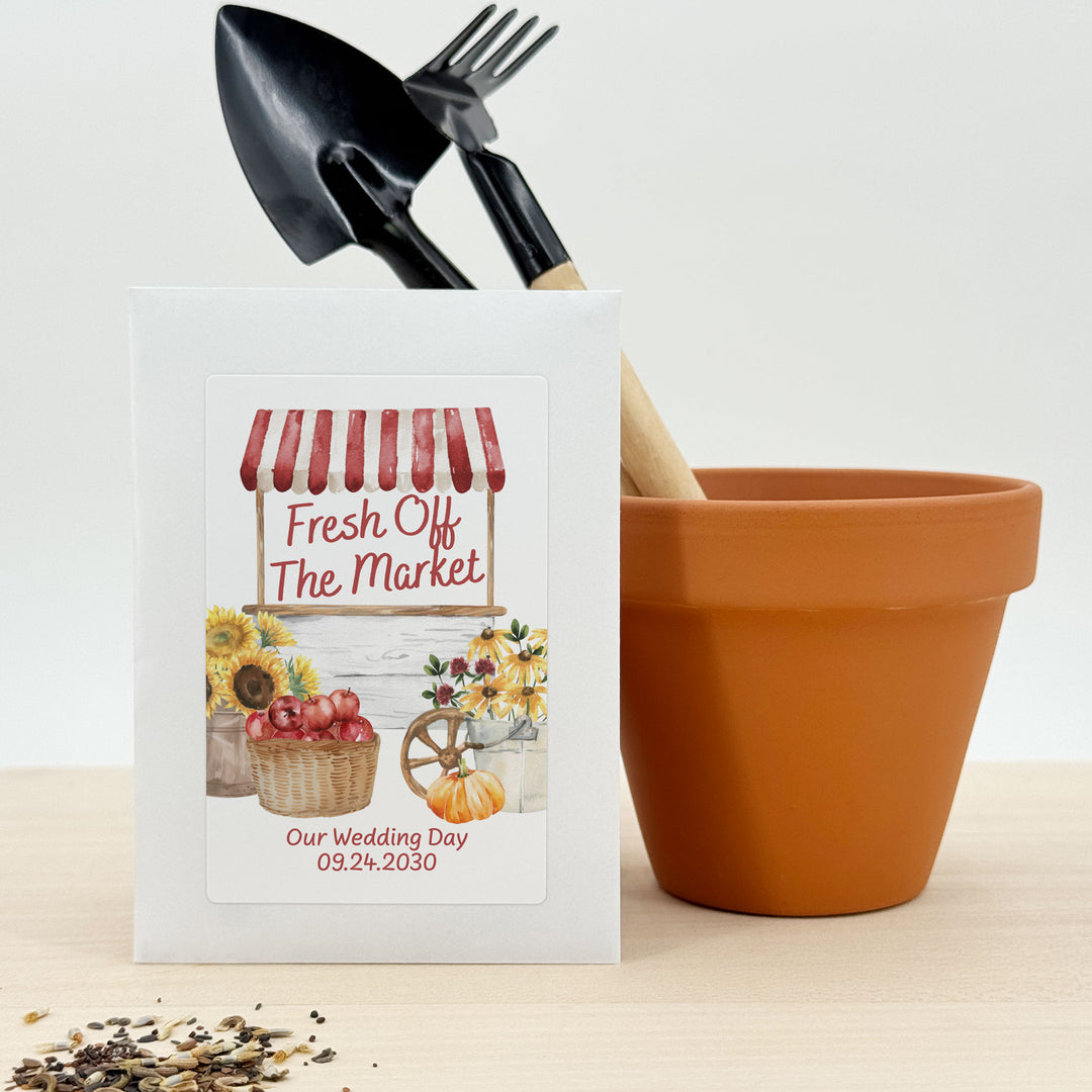 Fall Fresh Off the Market, Bridal Shower, Wildflower Seed Packets