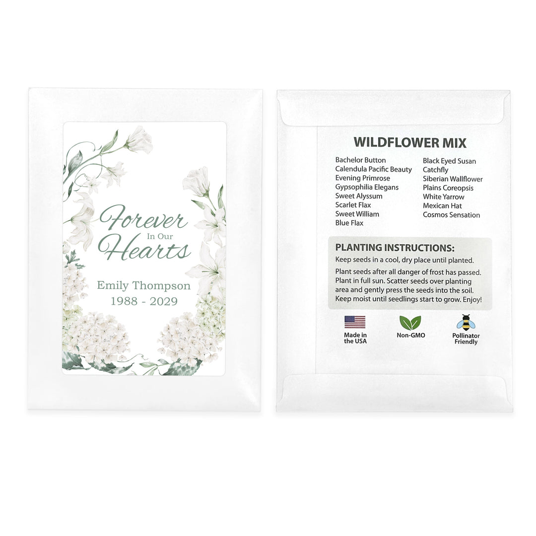 In Loving Memory, Funeral, Memorial, Wildflower Seed Packets