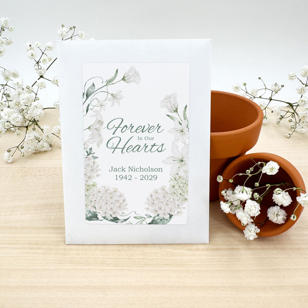 In Loving Memory, Funeral, Memorial, Wildflower Seed Packets