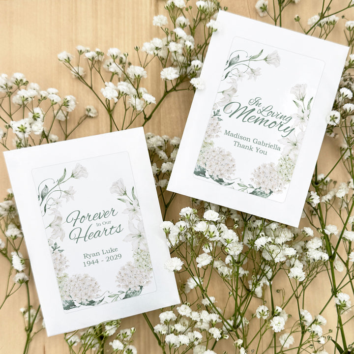 In Loving Memory, Funeral, Memorial, Wildflower Seed Packets