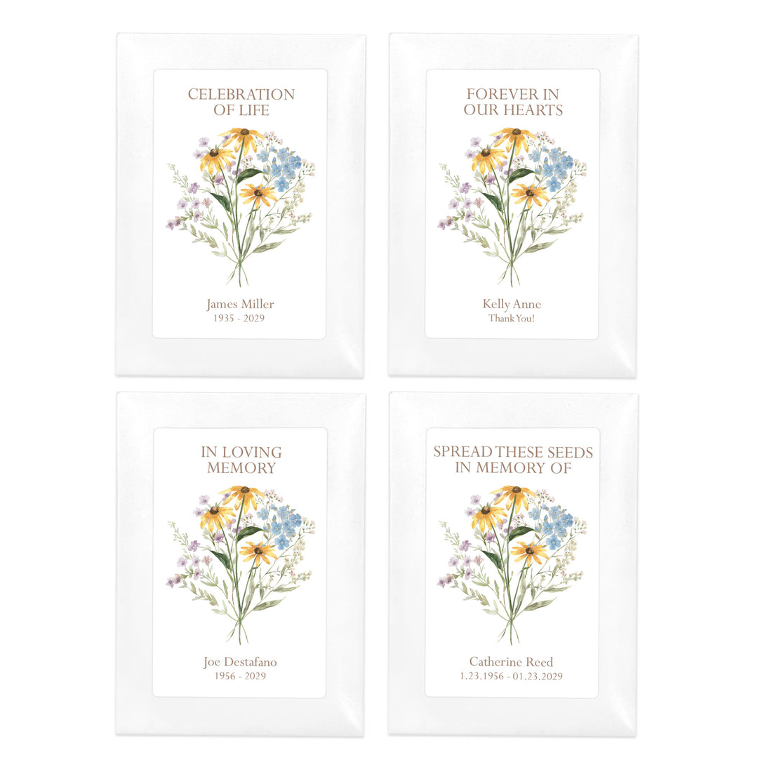 Wildflower Memorial, Funeral Favors, Wildflower Seed Packets