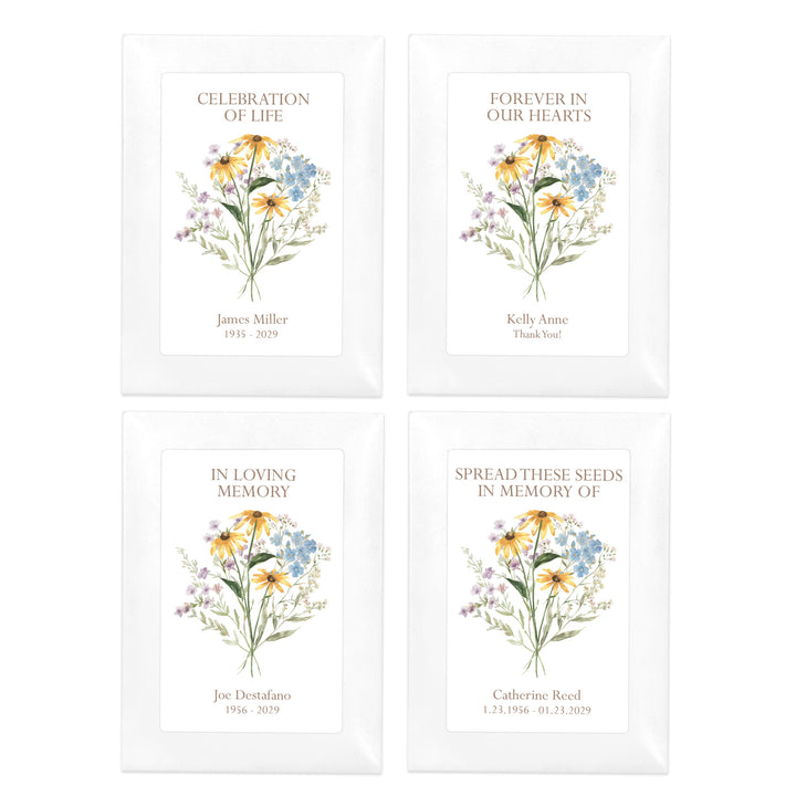 Wildflower Memorial, Funeral Favors, Wildflower Seed Packets