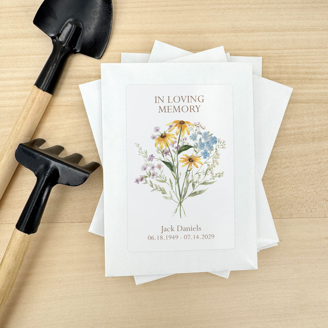 Wildflower Memorial, Funeral Favors, Wildflower Seed Packets
