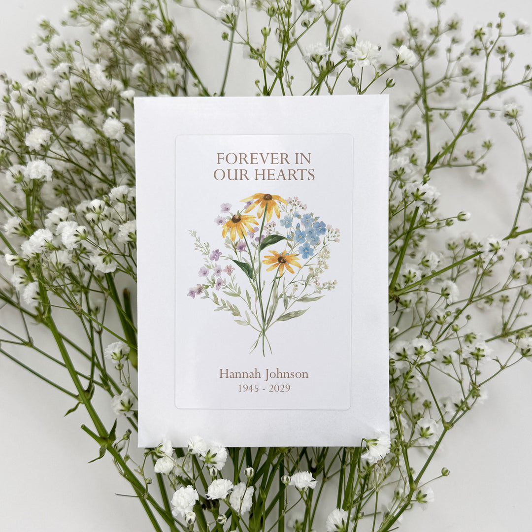 Wildflower Memorial, Funeral Favors, Wildflower Seed Packets