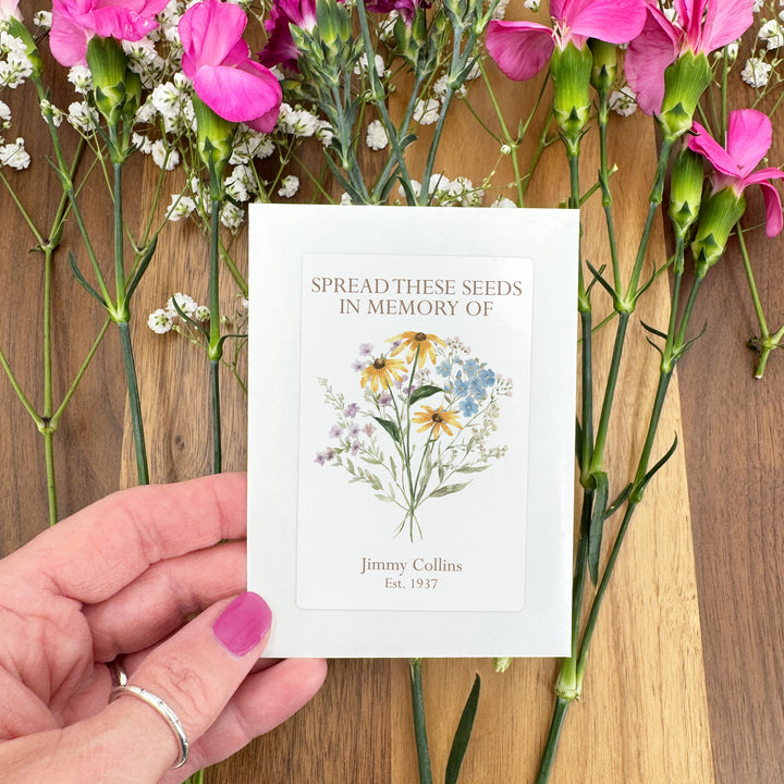 Wildflower Memorial, Funeral Favors, Wildflower Seed Packets
