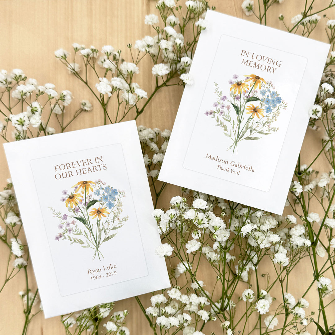 Wildflower Memorial, Funeral Favors, Wildflower Seed Packets