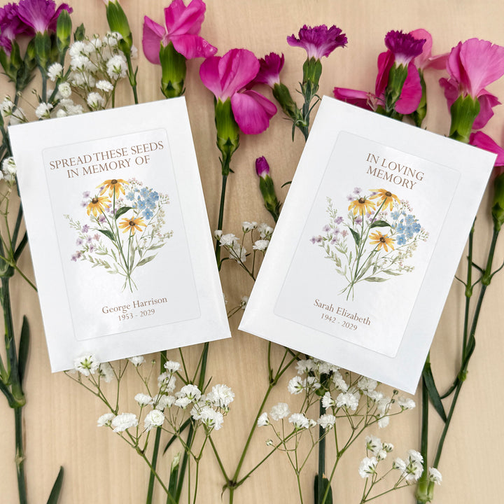 Wildflower Memorial, Funeral Favors, Wildflower Seed Packets
