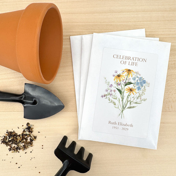 Wildflower Memorial, Funeral Favors, Wildflower Seed Packets