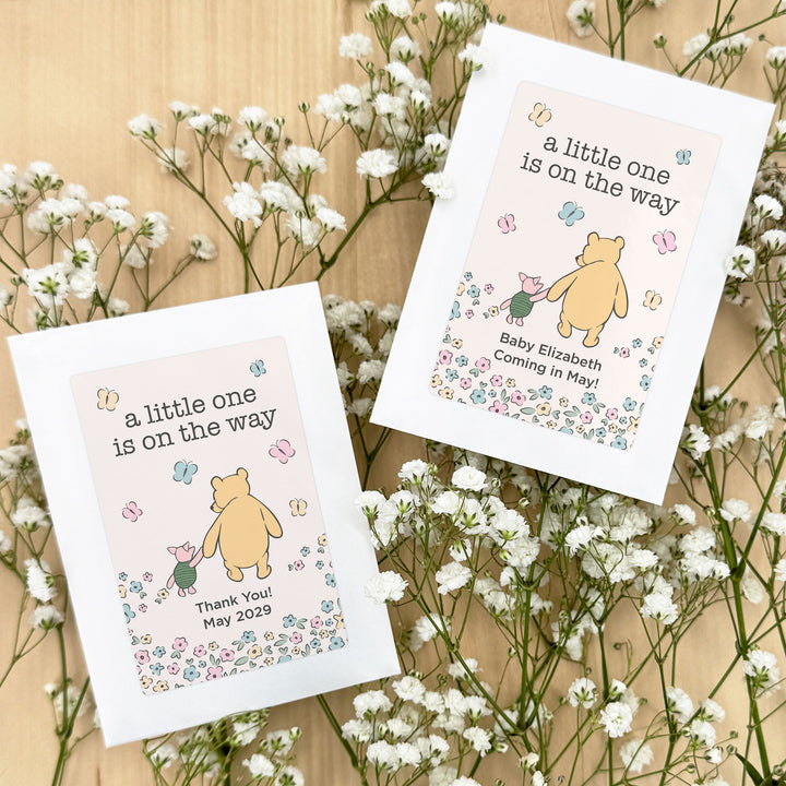 Winnie the Pooh & Piglet, Baby Shower Favors, Wildflower Seed Packets