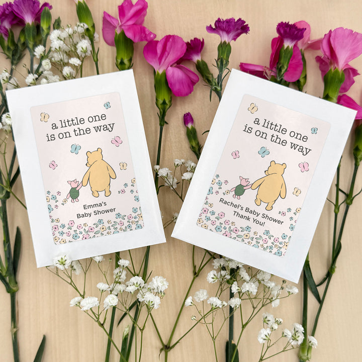 Winnie the Pooh & Piglet, Baby Shower Favors, Wildflower Seed Packets