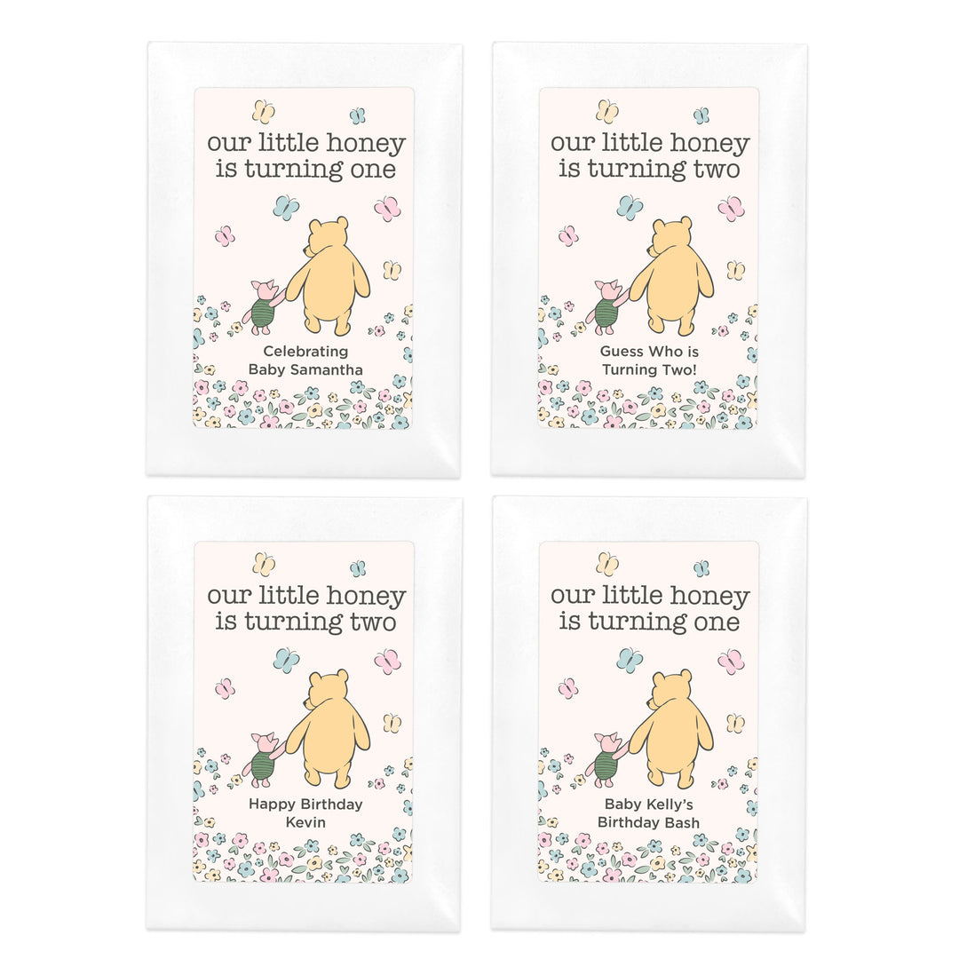 Winnie the Pooh & Piglet Birthday, Our Little Honey is Turning One, Wildflower Seed Packets
