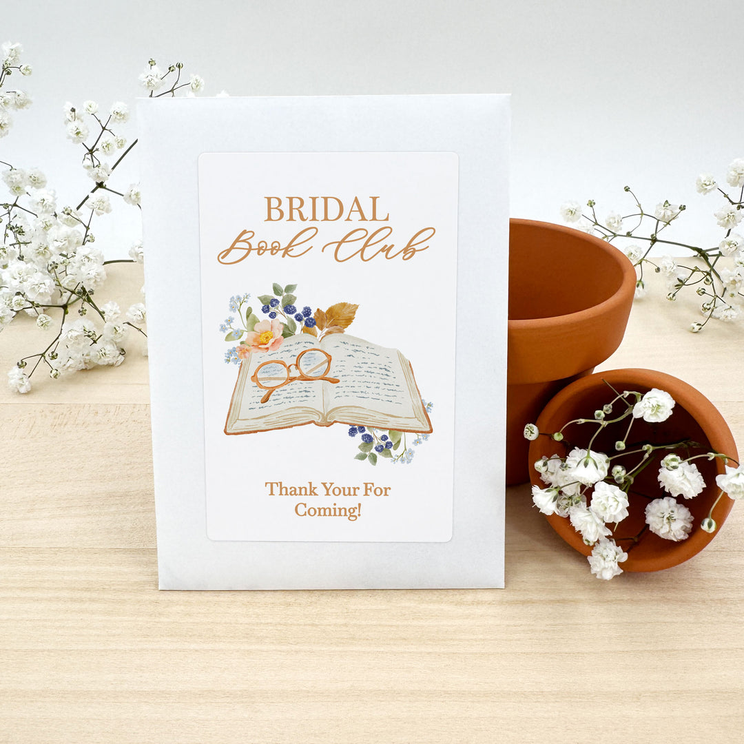 Best Chapter Yet Seed Packet Favors, Book Themed Bridal Shower, Custom Wildflower Seeds
