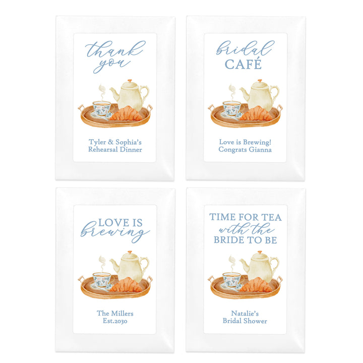 Bridal Brunch Seed Packet Favors, Bridal Shower, Bridal Shower Tea Tray, Custom Wildflower Seeds