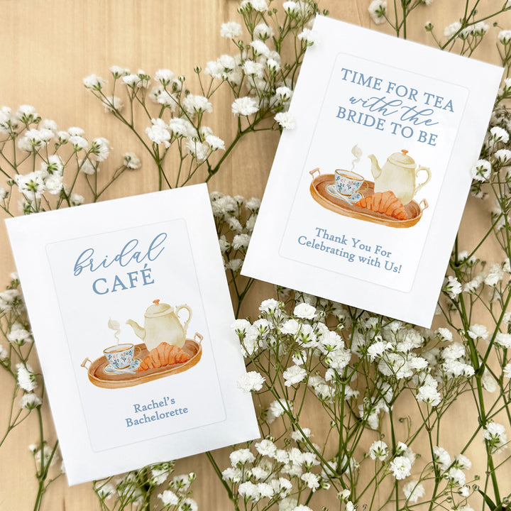 Bridal Brunch Seed Packet Favors, Bridal Shower, Bridal Shower Tea Tray, Custom Wildflower Seeds