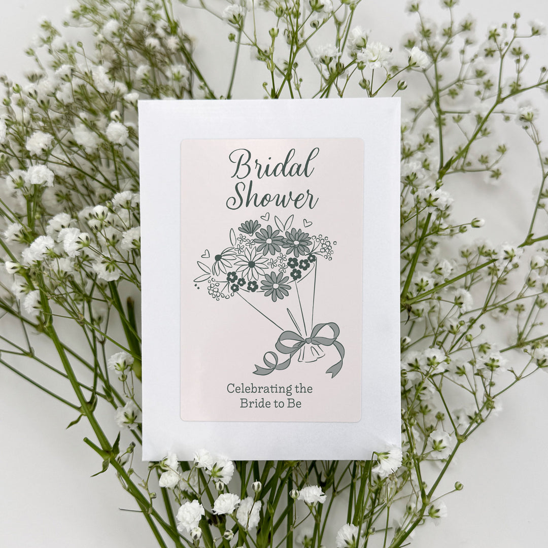 Bouquet Sketch, Wedding Favor, Wildflower Seed Packets