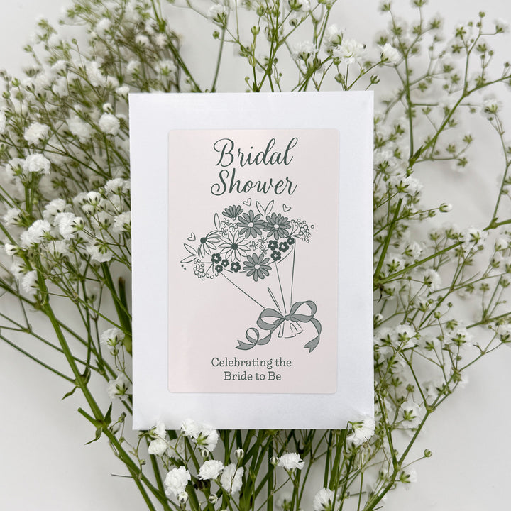 Bouquet Sketch, Wedding Favor, Wildflower Seed Packets