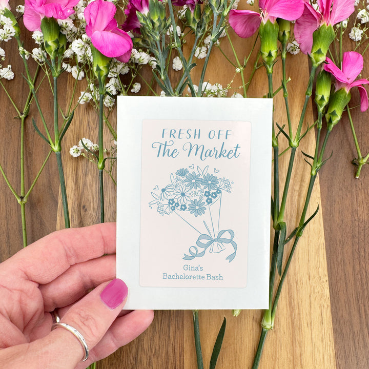 Bouquet Sketch, Wedding Favor, Wildflower Seed Packets