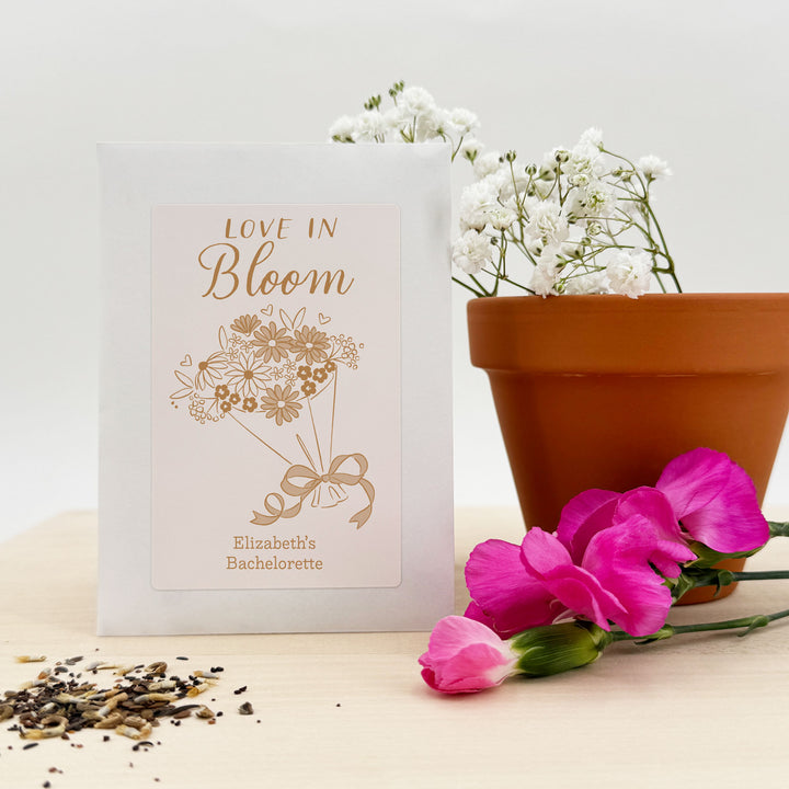 Bouquet Sketch, Wedding Favor, Wildflower Seed Packets
