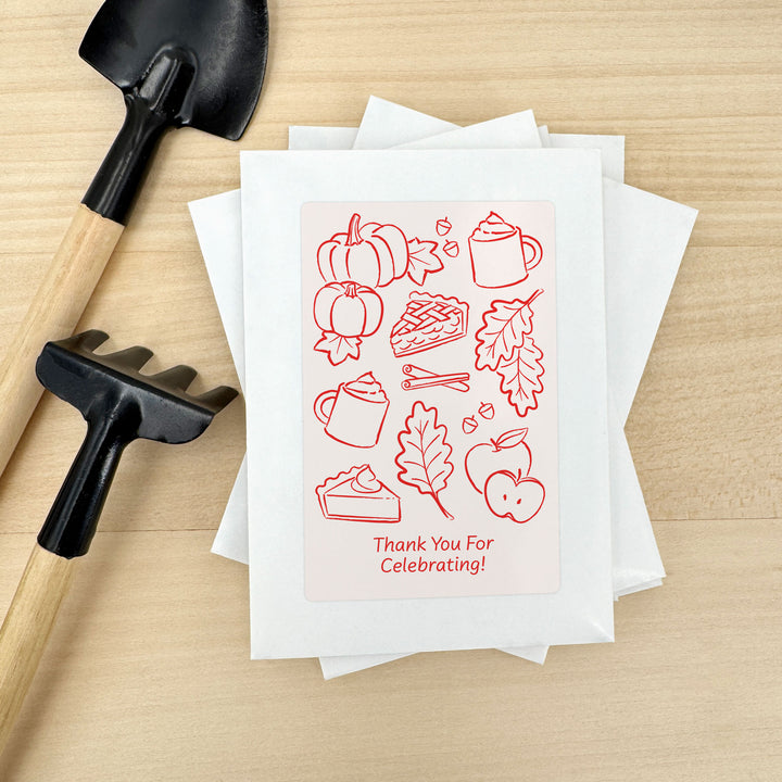 Custom Wildflower Seed Packets, Friendsgiving, Bridal Shower Wedding Favors, Fall Doodles