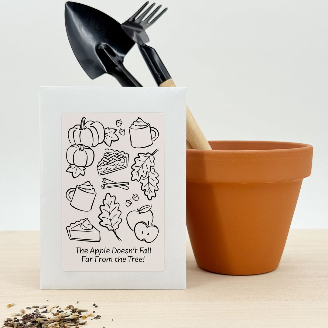 Custom Wildflower Seed Packets, Friendsgiving, Bridal Shower Wedding Favors, Fall Doodles
