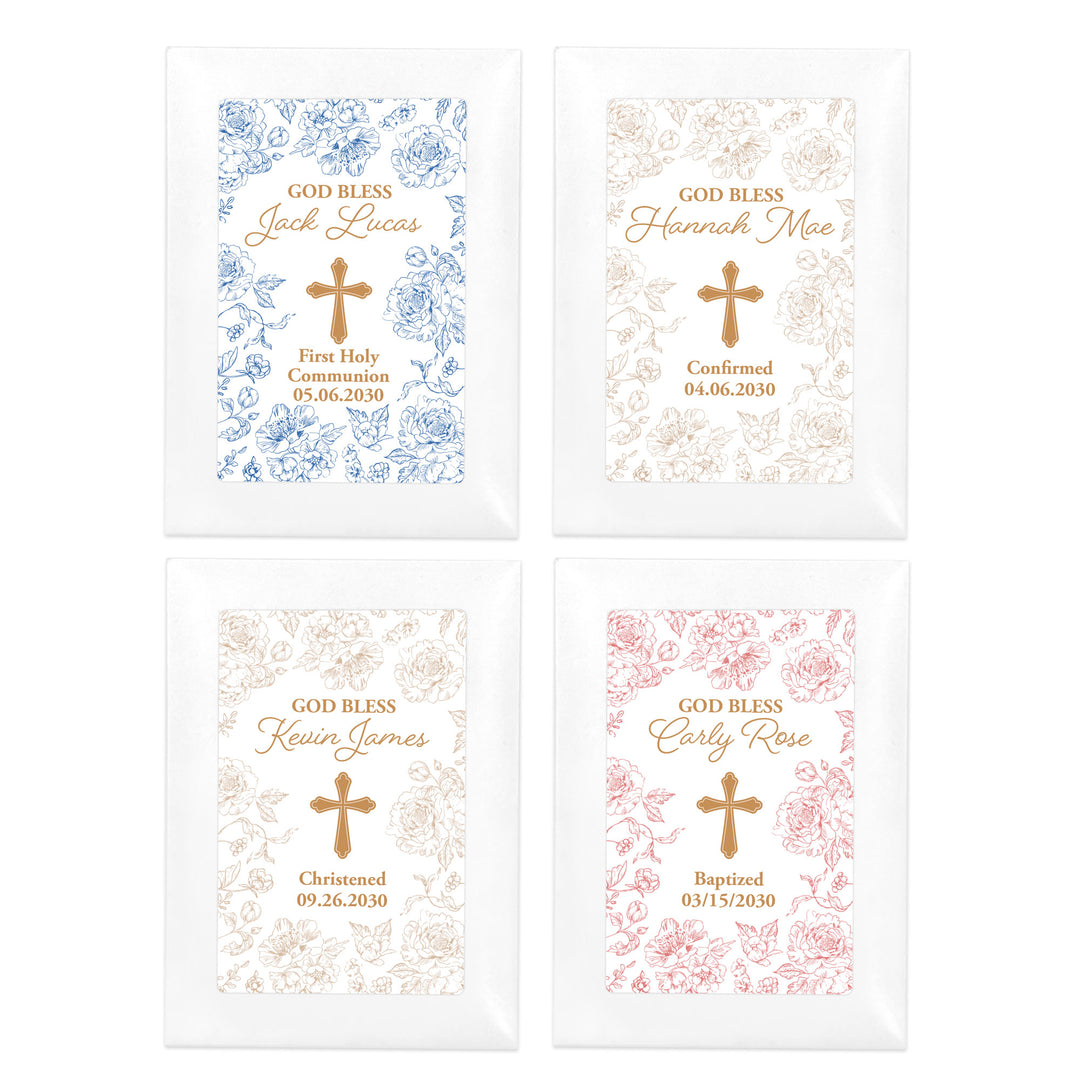 Chinoiserie Toile, Baptism Favors, Wildflower Seed Packets