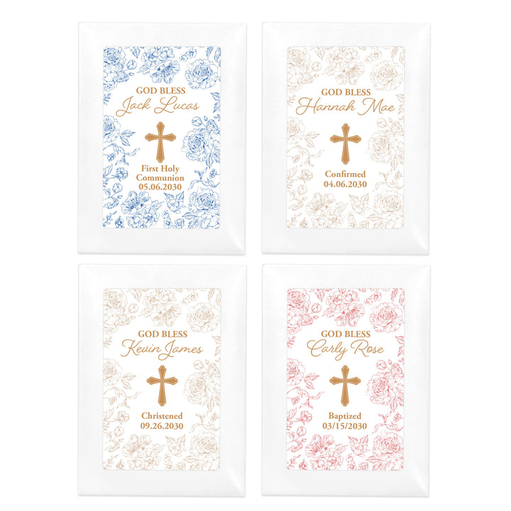 Chinoiserie Toile, Baptism Favors, Wildflower Seed Packets