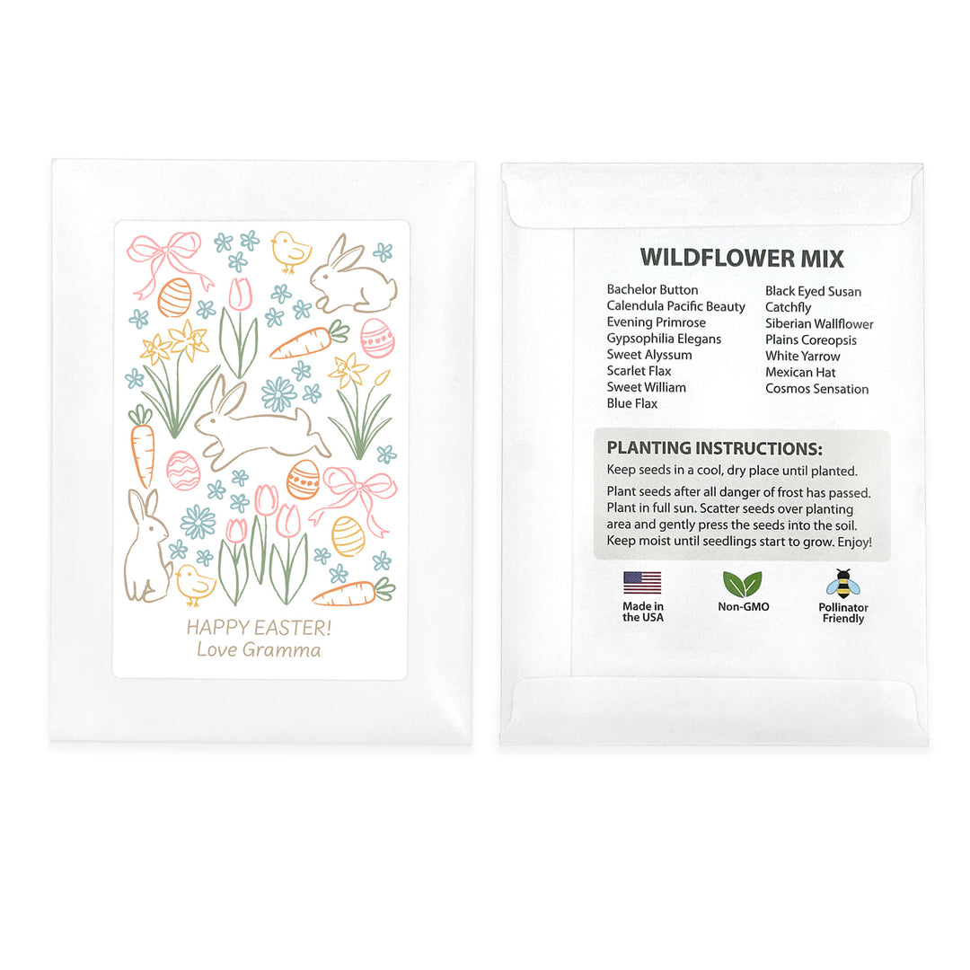 Easter Doodle, Wildflower Seed Packets