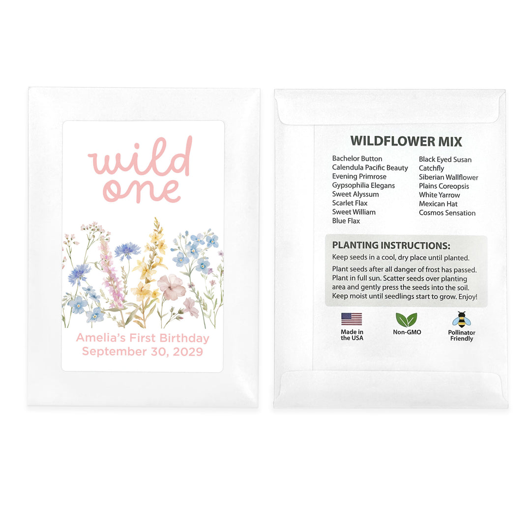 Wildflower Birthday, Wild One, Wildflower Seed Packets