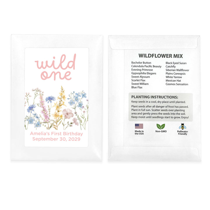 Wildflower Birthday, Wild One, Wildflower Seed Packets